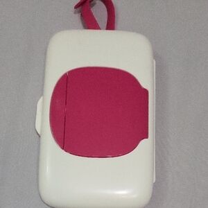 Oxo White and Hot Pink Portable Accessory Wipes Case